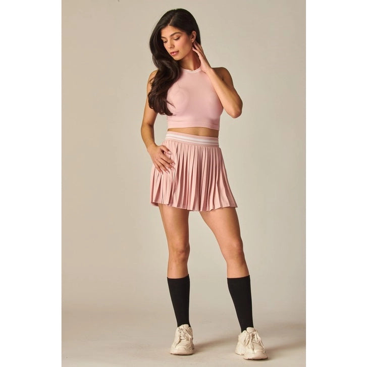 Varsity Stripes Pleated Tennis Mini Skirt
