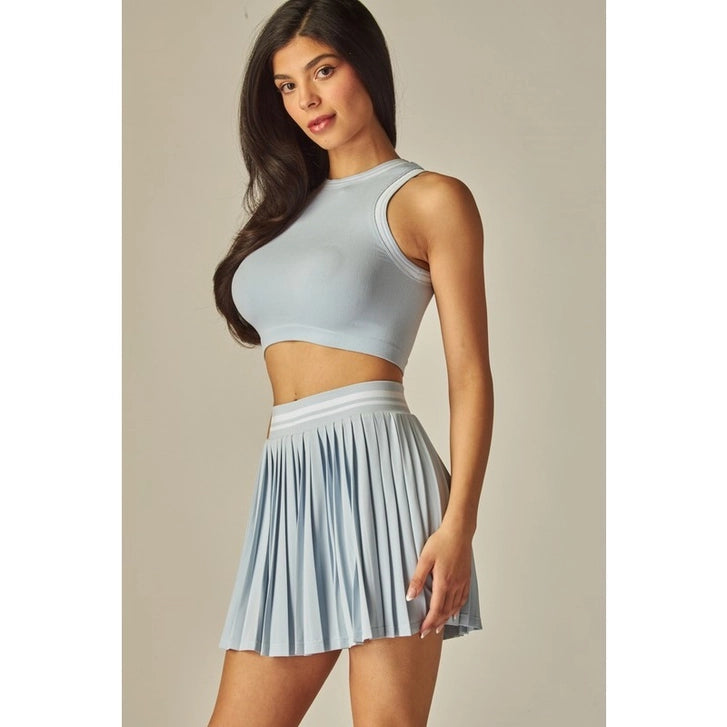 Varsity Stripes Pleated Tennis Mini Skirt