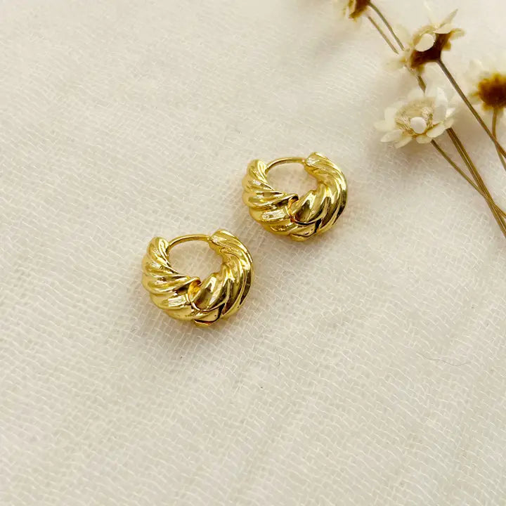 Chunky Gold Twist Hoops