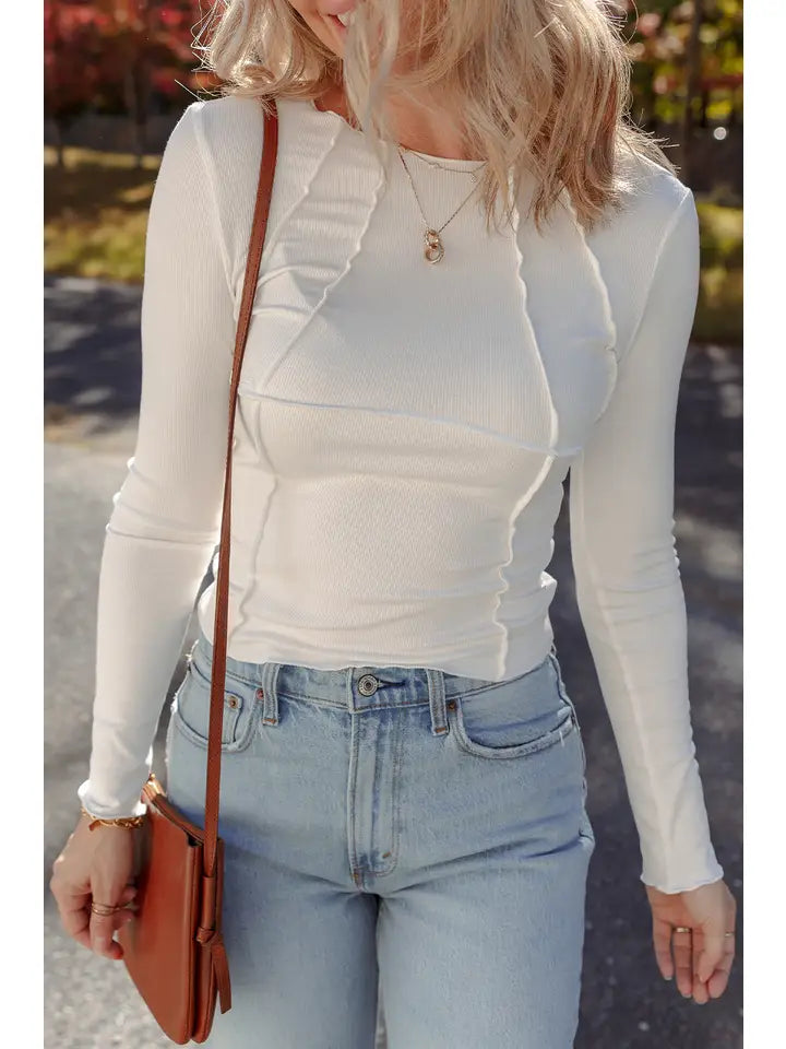 Exposed Seam Slim Fit Top