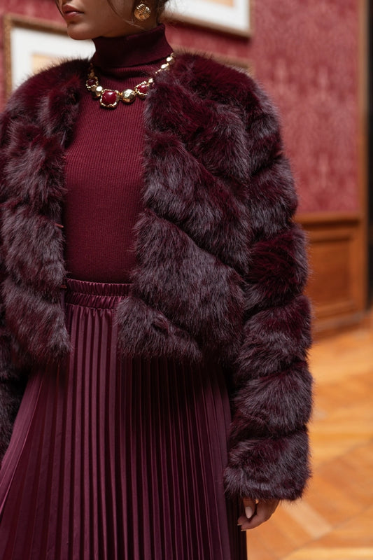 Bordeaux Fur Jacket