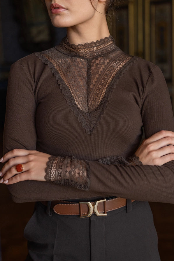 Louna Lace High Neck Top