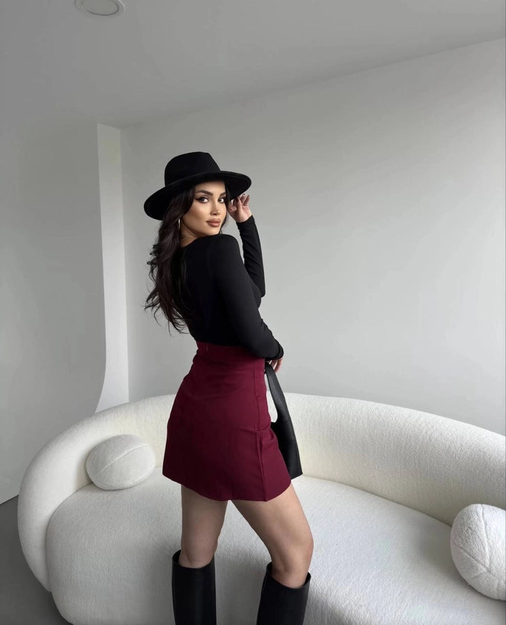 Noir Slit Mini Skirt
