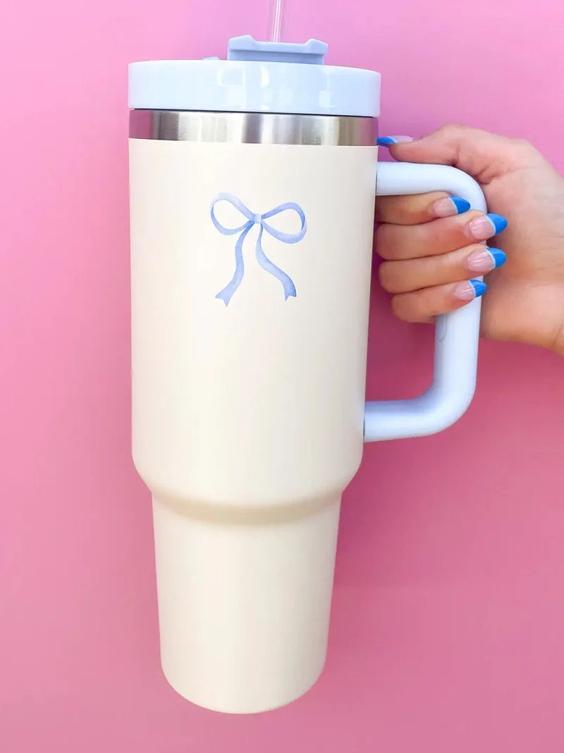 40 oz Blue Bow Tumbler