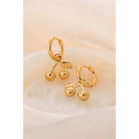 Willa Gold Cherry Hoop Earrings