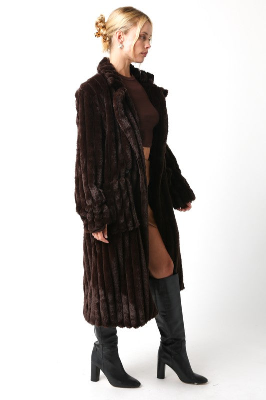 Devin Faux Fur Longline Coat