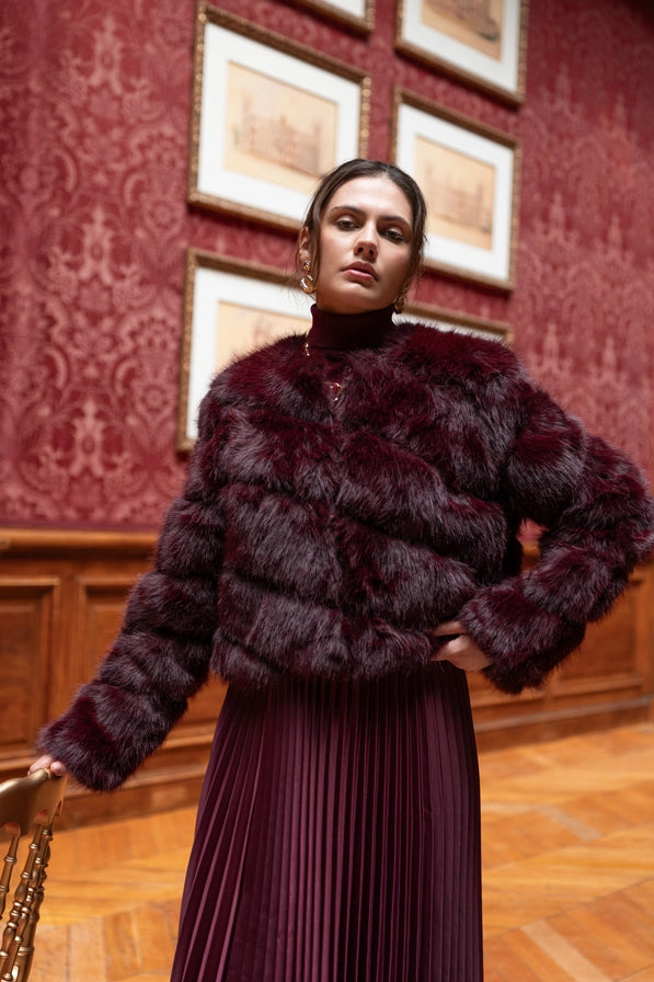 Bordeaux Fur Jacket