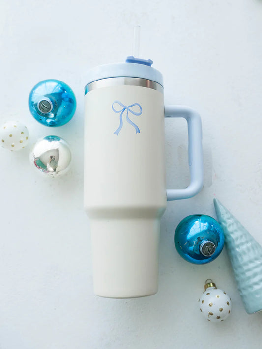 40 oz Blue Bow Tumbler