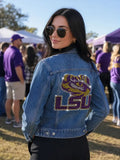 LSU Rhinestone Denim Jacket