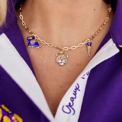 College Vault Lsu Charm Necklace