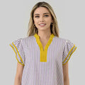 Purple & Gold Stripe Game Day Top