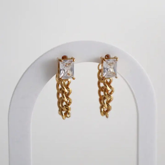Nova Cz Chain Drop Earrings