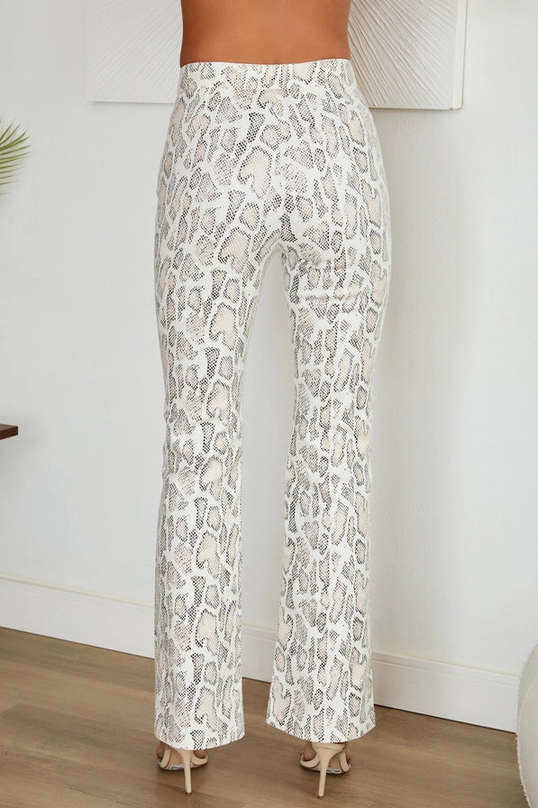 Python Print Button PU Pants