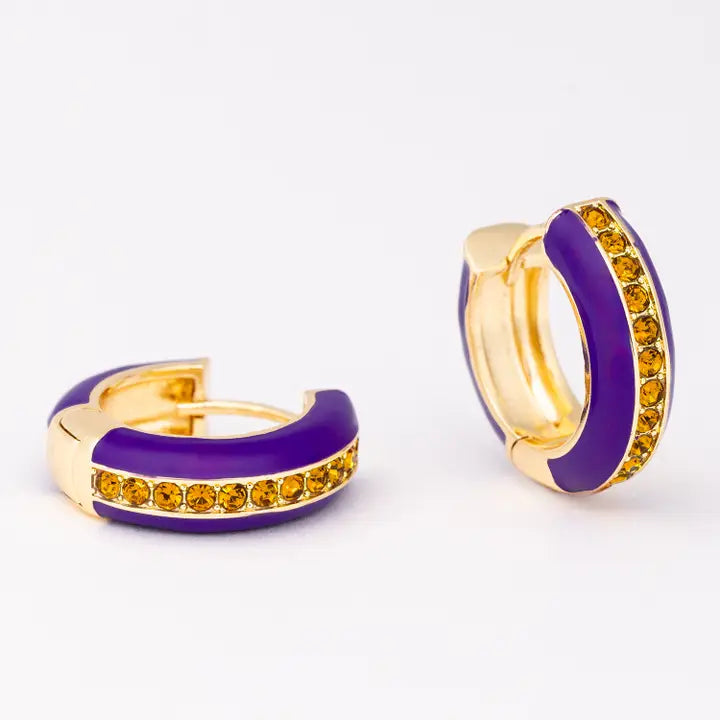 Earrings Aviana Purple & Gold