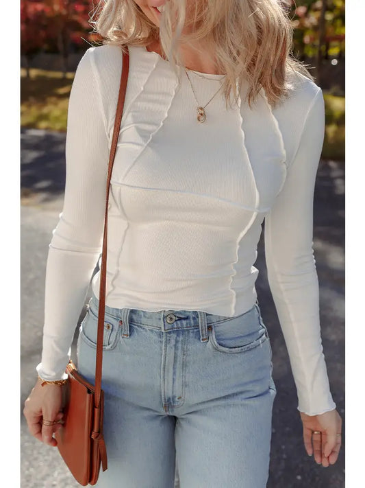 Exposed Seam Slim Fit Top