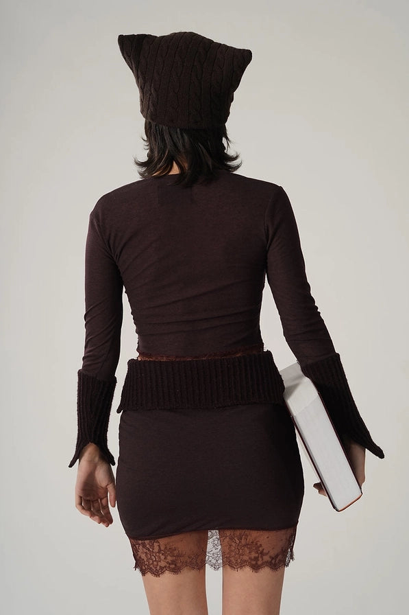 Peaker Lace Midi Skirt Maroon