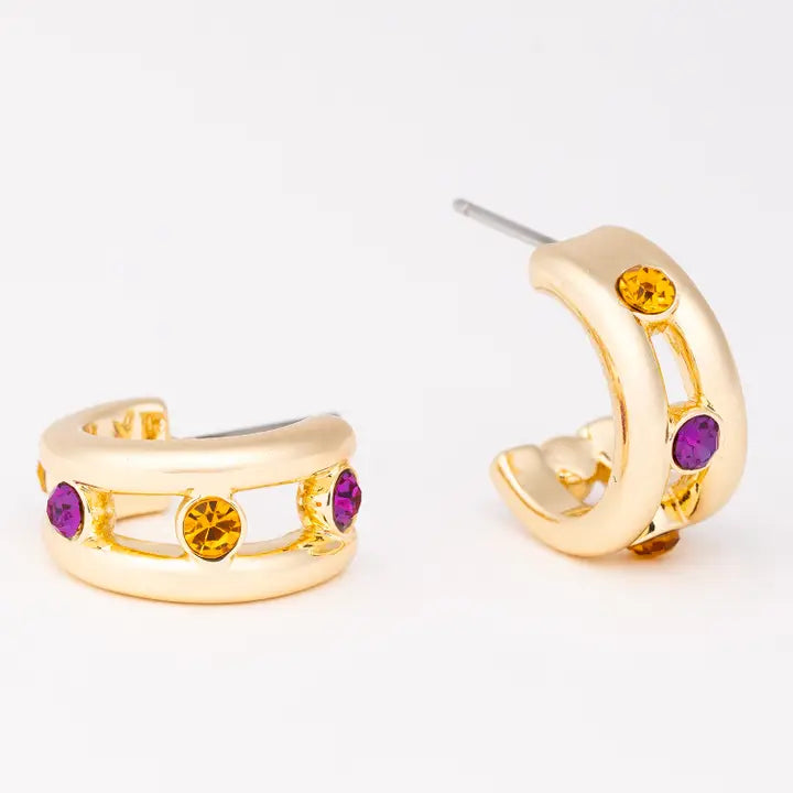 Earrings Ellison Purple & Gold
