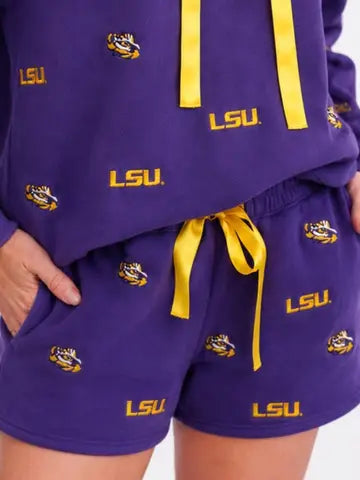 Lsu Embroidered Fleece Shorts