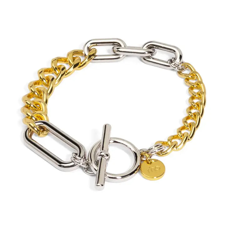 Two Tone Mixed Links Bracelet