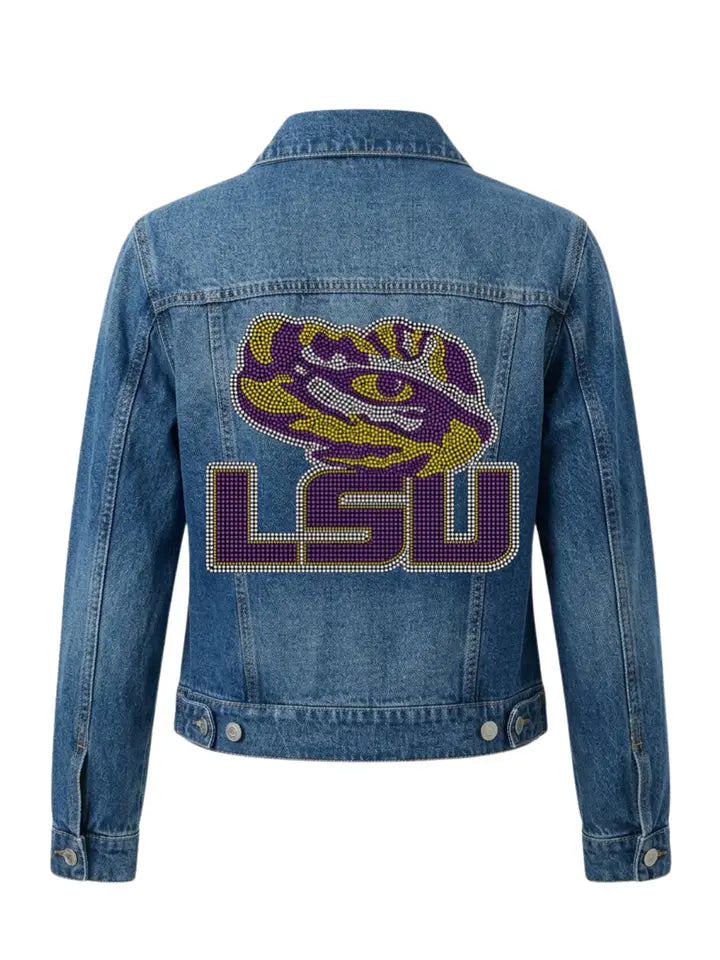 LSU Rhinestone Denim Jacket