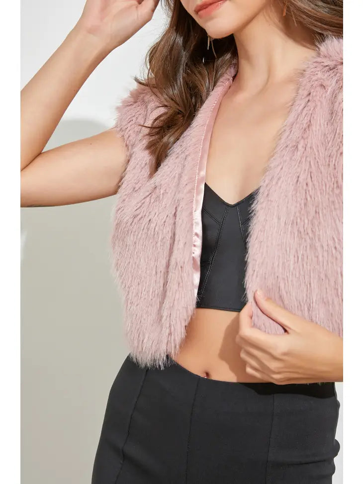 Blush Faux Fur Vest