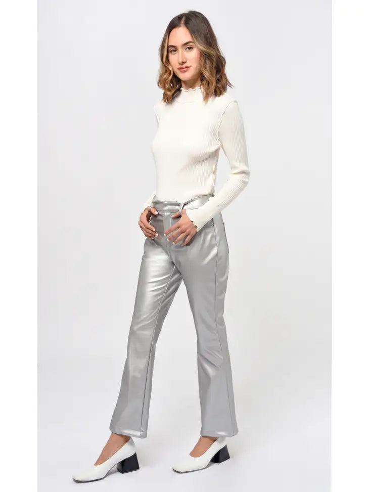 Silver Paz Vegan Leather Pant