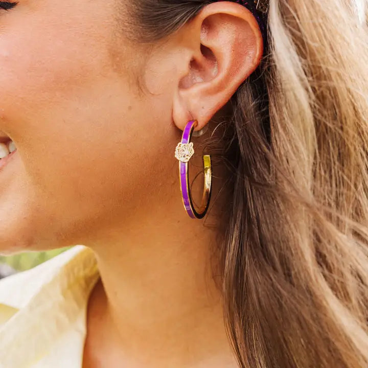 Lsu Logo Hoop Earrings