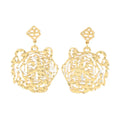 Gold Lsu Tiger Earring with Bc Logo