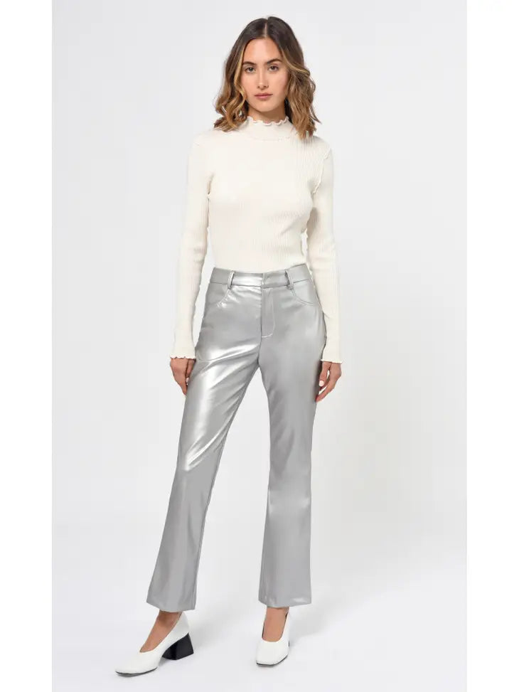 Silver Paz Vegan Leather Pant