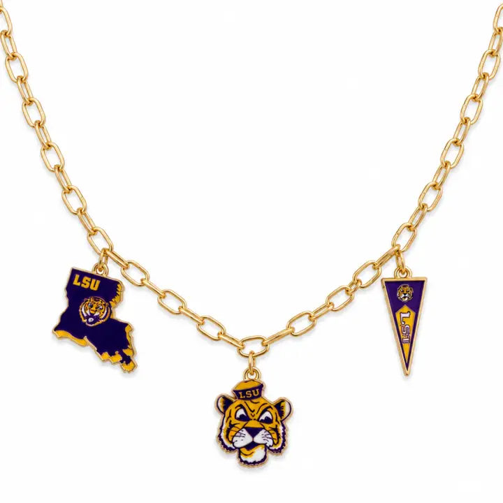 College Vault Lsu Charm Necklace