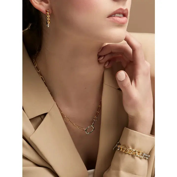 Two Tone Mixed Links Bracelet