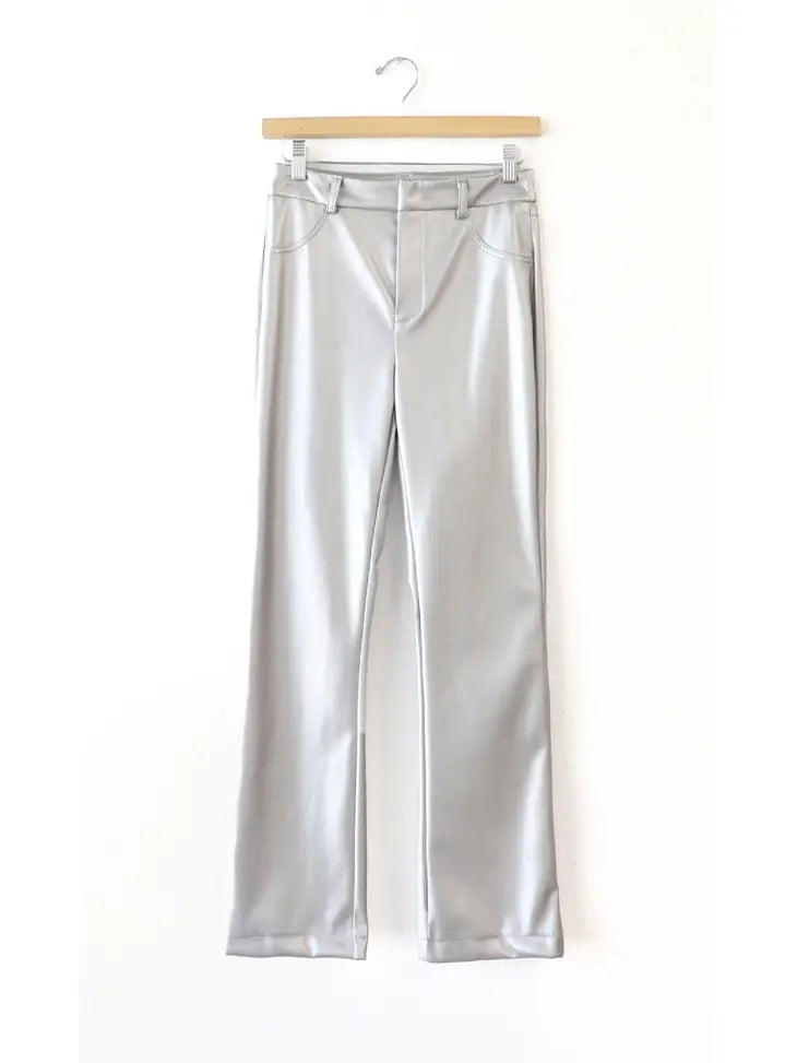 Silver Paz Vegan Leather Pant