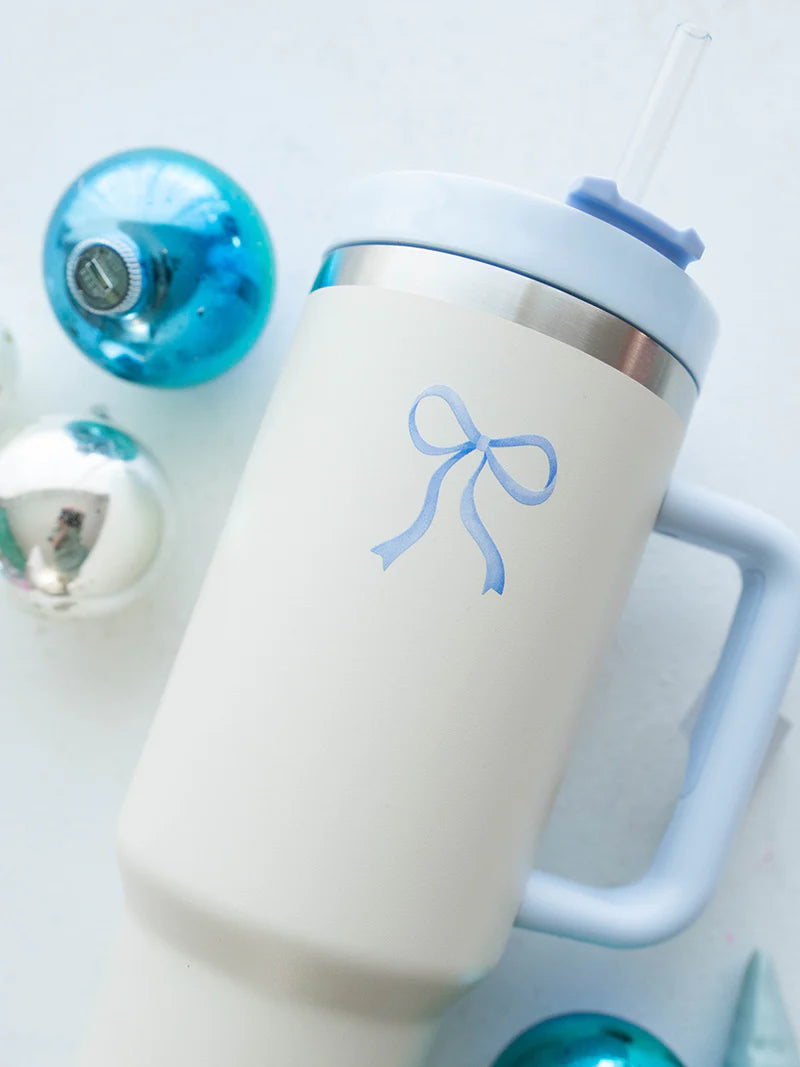 40 oz Blue Bow Tumbler