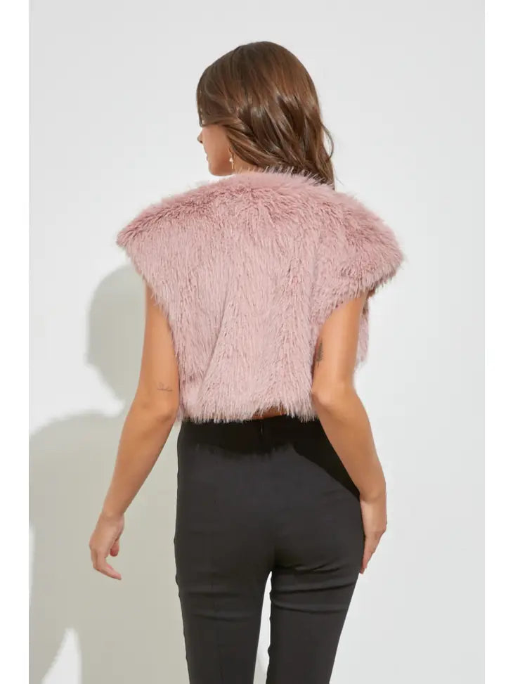 Blush Faux Fur Vest