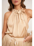 Elisabeth Satin Top with Bow
