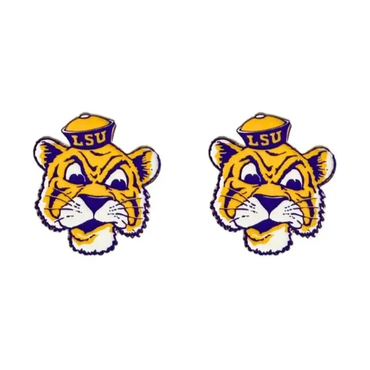 College Vault Lsu Mascot Stud Earrings
