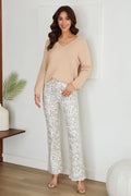 Python Print Button PU Pants