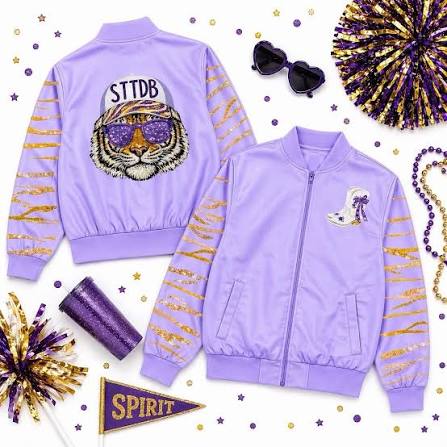 Tiger Stripe Sequin Bomber